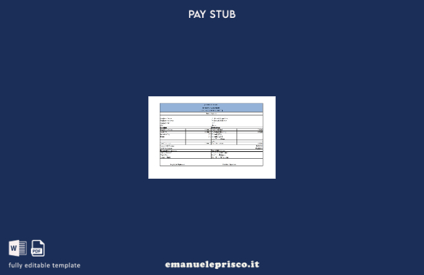 stile verificato Busta paga salariale, modello di versione
